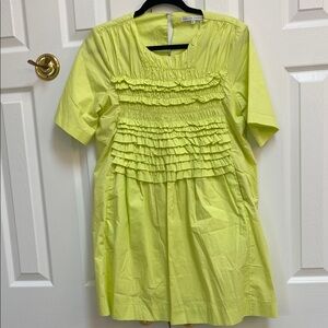 English Factory Lime Green Ruffle Mini Dress